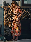Black/Coral City Garden Hannah Silk Blend Dress | Women's Dresses | J.McLaughlin