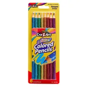Cra-Z-Art Glitter Colored Pencils – 8 Count Pre-Sharpened Sparkle Pencils for Kids, Real Wood, Non-Toxic
