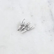 10mmx13mm Sterling Silver Beautiful Detailed Fluttering Butterfly Charm Nature