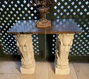 4 Garden Pedestals with Marble Top