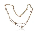 14K 36″ Long Diamond Cage Station Necklace