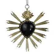 Heart Aflame Silver Antique Ornament