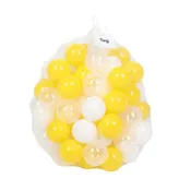 100pcs 7cm Fun Soft Plastic Ocean Ball Swim Pit Toys Baby Kids Toys (Yellow white Transparent) YF
