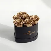 Baby Heart Black Box | Gold Roses