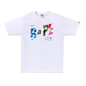 A BATHING APE ABC CAMO CRAZY BAPE STA LOGO TEE - WHITE