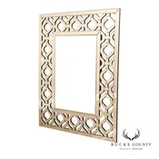 Bassett Hollywood Regency Wall Mirror With Geometric Fretwork