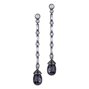 Ayana Briolette Black Diamond Earrings