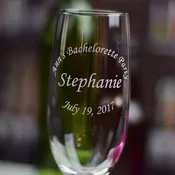 Arced Text Champagne Flute