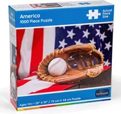 1000PC American Flag & Baseball Mitt Puzzle
