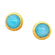 24K Amazonite Stud Earrings