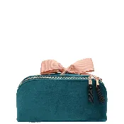 Accordion Box Makeup & Toiletry – Eco Velvet – Aqua Teal