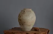 Chinese Song Dynasty White Glazed Extra Large Storage Vessel with Applied Ring Handles