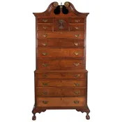 18th Century Massachusetts Cherry Chippendale Chest on Chest