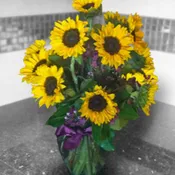Sunflowers & Waxflower