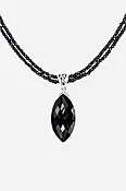 Black Onyx on Black Spinel Pendant