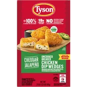 Cheddar Jalapeño Uncooked Breaded Chicken Dip Wedges