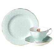 1930 Polka Rose – 3pc Teacup Set – Royal Albert