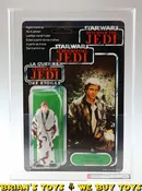 Vintage Palitoy Star Wars Carded Tri-Logo 70 Back-B Han Solo (in Trench Coat) Action Figure AFA 70+ EX+ (C70 B70 F85)  #15955153