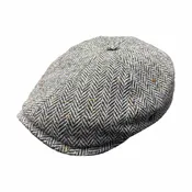 Slim Newsboy Relax Cap - Grey Tweed
