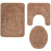 3-Pc Bath Rug Set with Anti-Skid Backing