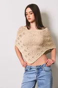 OPENWORK DETAIL SWEATER PONCHO