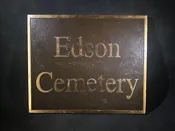Lot 001 - Vintage Bronze "Edson Cemetery" Sign from Lowell, Massachusetts, Burial Place of Jack Kerouac, 18" W x 15" H