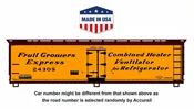 Accurail® 81611, HO Scale Kit, 40ft Wood Reefer, Fruit Growers Express, Single Car w Random #