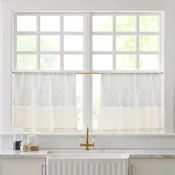 Brigitte Embroidery Eyelet Scalloped Edge Kitchen Tiers