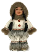 12" Porcelain Indian Doll D12759, Aput