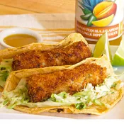 ALASKAN COD TACOS (Mango Tequila Jalapeño Grilling & Dipping Sauce)