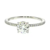 0.71 CT Round Diamond Hidden Halo Engagement Ring | Platinum