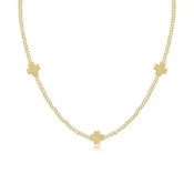17" Choker Beaded - Signature Cross 2mm Gold - Gold