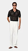 Black Crochet Polo