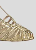 Metallic Strappy Stiletto Heel – Cage Slingback Sandal Diana Heel
