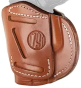1791 Gunleather 4WH4CBRR 4-Way  IWB/OWB Size 04 Classic Brown Leather Belt Clip Compatible w/Glock 26/Springfield XD/XDS/S&amp;W Shield Plus Right Hand