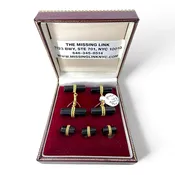 14K Gold Onyx Stud Set 1950s 6pcs