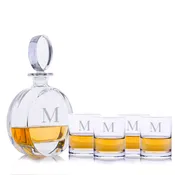 Custom Cooper Liquor Decanter 5pc. Rocks Gift Set By Crystalize