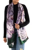 100% Silk Floral Print Scarf-SILK2426
