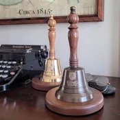 9" Antique Brass Deluxe Bell with Base