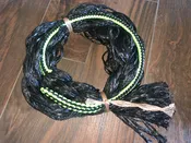 Adult Black Poly Saddle Bronc Rein Black & Lime Green 6ft