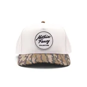 Comus Sticks Trucker Hat in Off White and Bottomland Camo