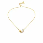 18K GOLD DIPPED CZ HEART SHAPE PENDANT DAINTY NECKLACE