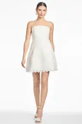 ALANNA IVORY EMBELLISHED LACE FIT AND FLARE DRESS