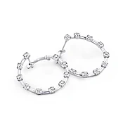 Crescent Diamond Hoop Earrings