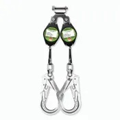 Class A Dual Self-Retracting Lifeline, 6 ft, Dual Harness Connector, 300 lb, Aluminum Form Hook, 2 Legs