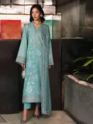Aqua Jacquard Embroidered Premium Festive Wear