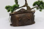 African Vintage Carved Congo Kuba Tribe Carved Box or Purse #54053