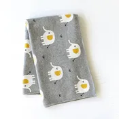 Elephant Organic Cotton Jacquard Knit Baby Blanket