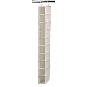 Household Essentials 10 Pocket Canvas Shoe Organizer-Natural 12" x 5" x 50"
