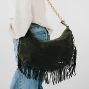 Loretta Suede Fringe Slouchy Bag - PREORDER